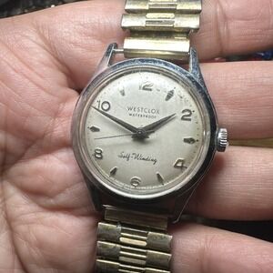 VTG 1960's Westclox Self-Winding Automatic Mens Watch 33mm Germany For Repair